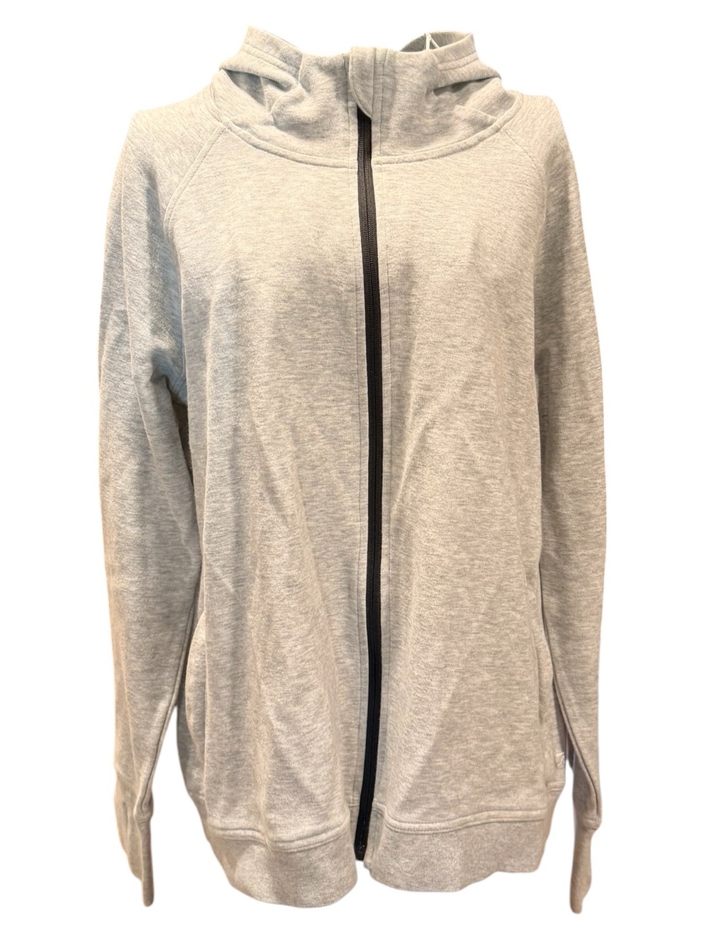 GapFit Gray Full Zip Hoodie Fleece Raglan Kangaroo Pocket XXL
